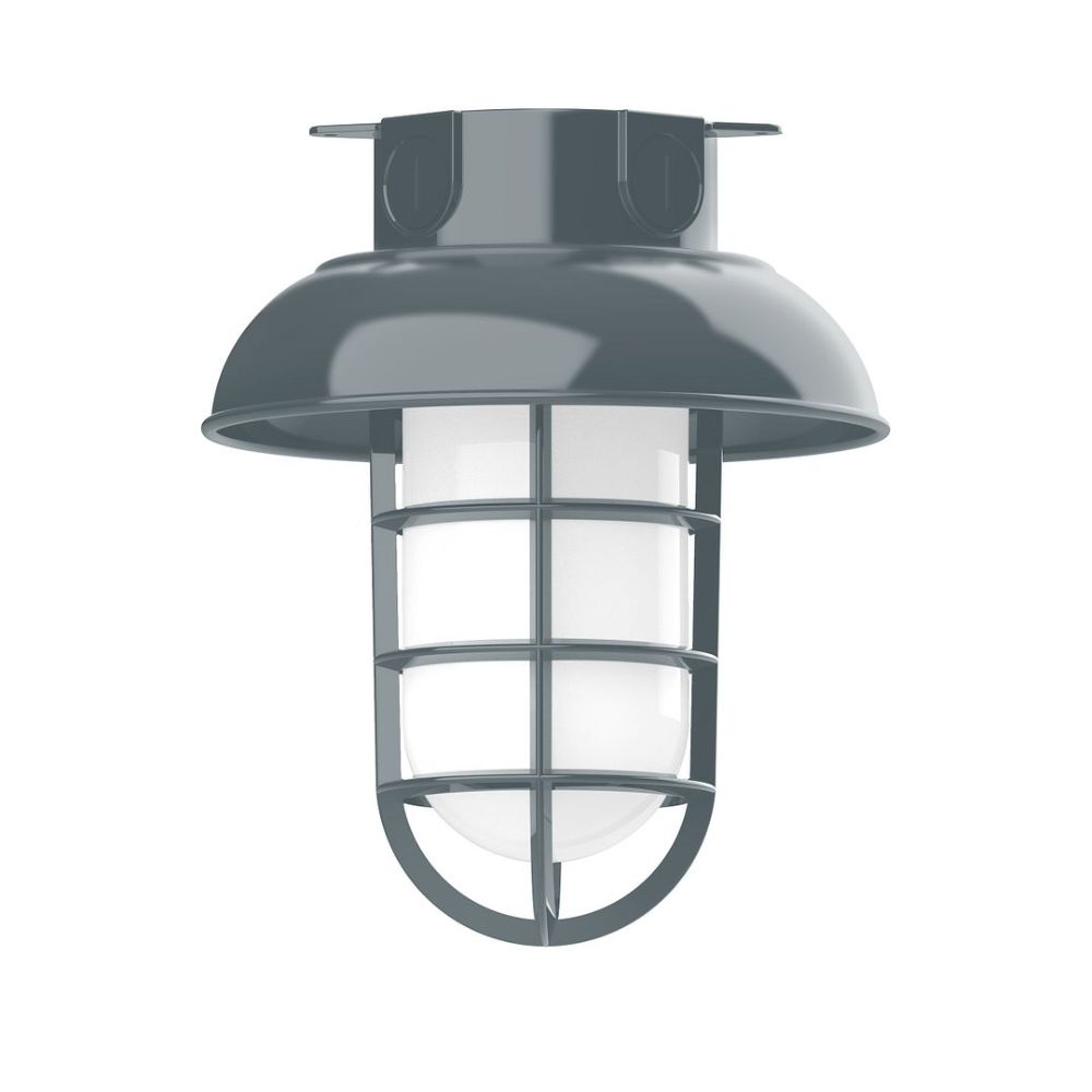 Montclair Lightworks FMC060-40 8" Vaportite flush mount ceiling light, Slate Gray